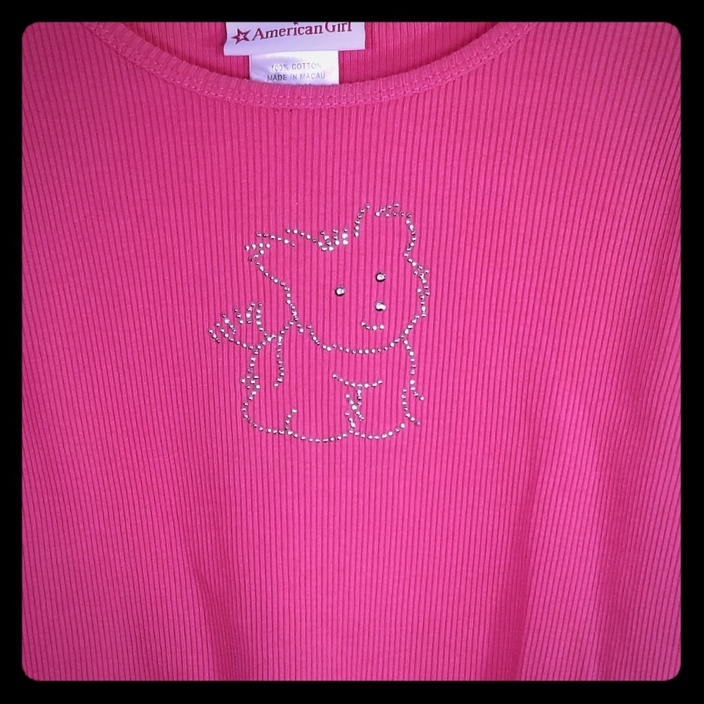 American Girl hot pink cotton ribbed girls top